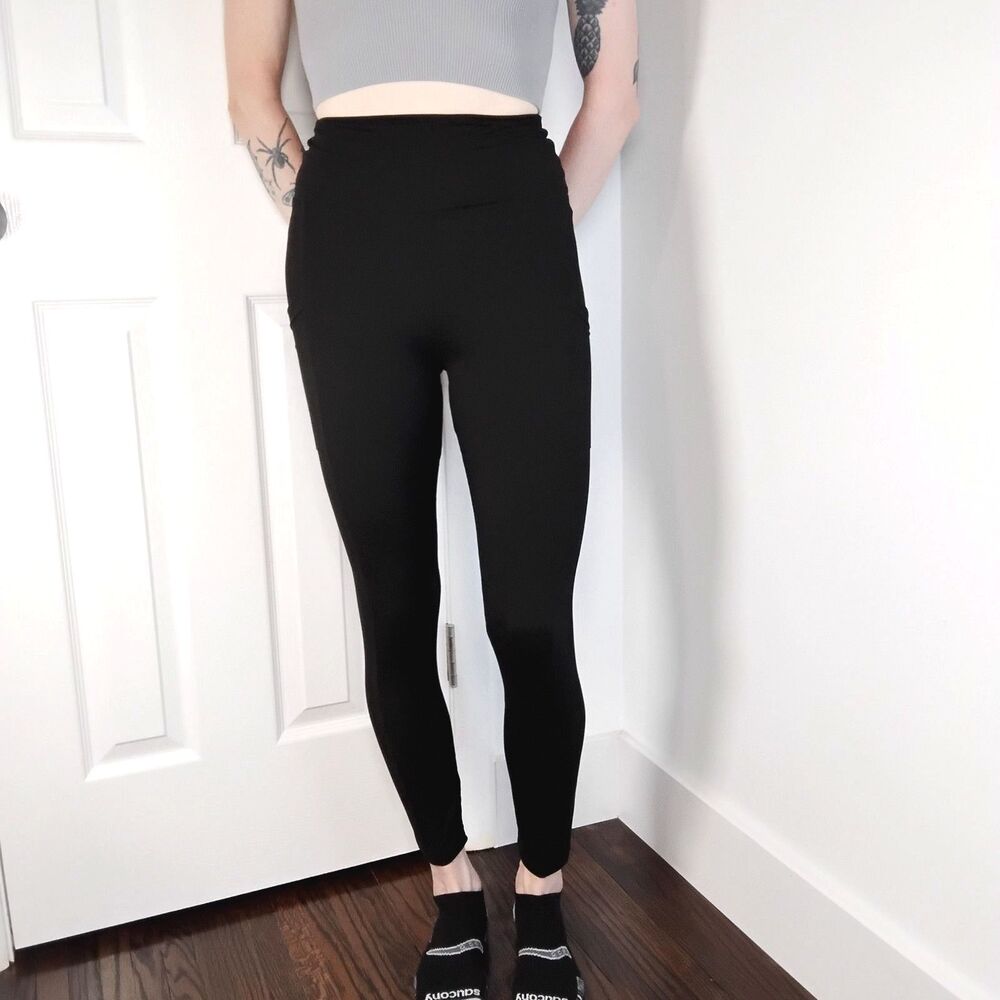 Women's Leggings with Side Pockets Size Small / Medium Black
